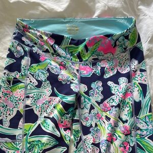 Lilly Pulitzer Luxletic Leggings with Blue and Pink Floral Design
